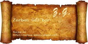 Zerbes Gábor névjegykártya