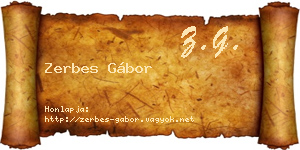 Zerbes Gábor névjegykártya